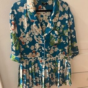 Floral Blue Button-Up Dress